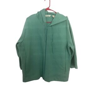Orvis Womens XL Teal Green Cotton Blend Full Zip Hoodie Casual Comfy